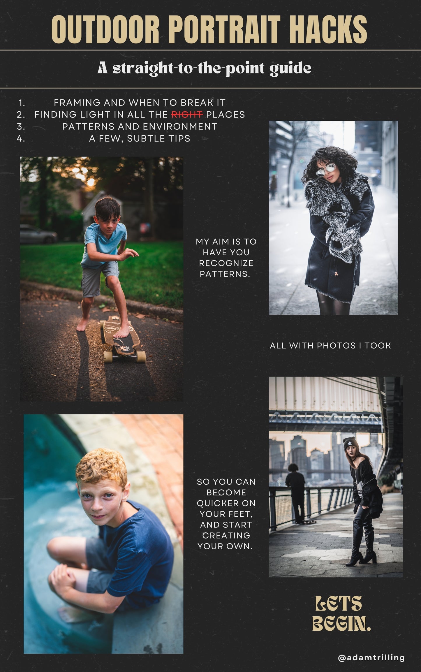Outdoor Portrait Hacks | Photography Ebook