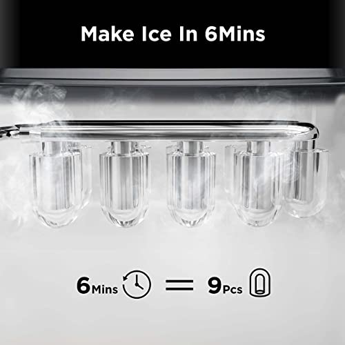 Luxury Ice Maker | 9 Cubes in 6 Mins | Self-Cleaning