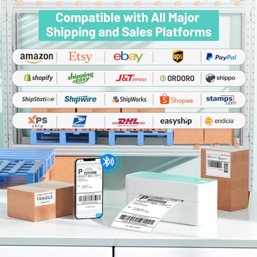 Bluetooth Shipping Label Printer [print wirelessly at anytime anywhere]